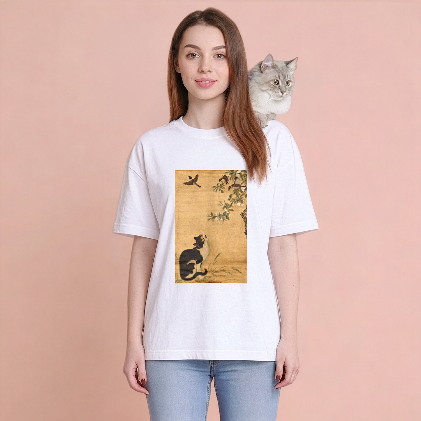 Cat with Sparrows